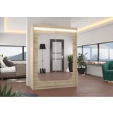 ADRK Klizni ormar s ogledalom i LED rasvjetom CLEVER 150 - SONOMA-SONOMA HRAST | shoptok.hr