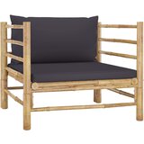 The Living Store Vrtni kavč s temno sivimi blazinami bambus - Vrtni Kavč, (21480679) | Shoptok.si
