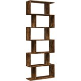 Pregrada regal za knjige 6 razina hrast 70x24x193 cm drveni | Eponuda.com
