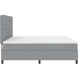  Postelja s pomičnim dnom z vzmetnico svetlo siva 200x200 cm tkanina, (22083570) | Shoptok.si