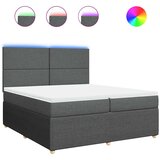  Krevet s oprugama i madracem tamnosivi 200 x 200 cm od tkanine | shoptok.hr