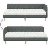 vidaXL Kotna postelja z vzmetnico Temno siva 90 x 200 cm blago | Shoptok.si