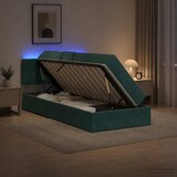 LED krevet za pohranu s madracem Tamnozelena 90 x 200 cm Baršun | shoptok.hr