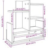  Organizator za stol boja hrasta 49x20x52 5 cm konstruirano drvo | shoptok.hr