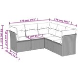  5-dijelni vrtni set sofa s jastucima bež od poliratana | shoptok.hr
