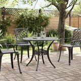  Vrtni stol crni Ø 90 x 75 cm od lijevanog aluminija | shoptok.hr