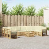  Set vanjskih sofa 11 kom. Bijela i krem Poliester | shoptok.hr