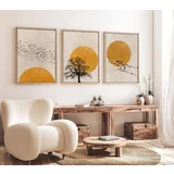 Huhu147 - 50 x 70 multicolor decorative framed mdf painting (3 pieces)