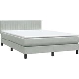  s oprugama i madracem LED svjetlosivi 160x210 cm baršunasti | shoptok.hr