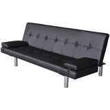 Maison Chic kavč - Sofa - Kanape z ležiščem in 2 blazinama um. usnje nastavljiv črne barve, (21727679) | Shoptok.si