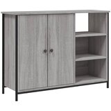 vidaXL Komoda siva sonoma 100x33x75 cm inženirski les | Shoptok.si
