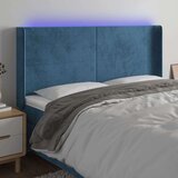  Uzglavlje tamnoplavo 203 x 16 x 118/128 cm od tkanine Cijene