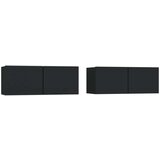 TV ormarići 2 kom crni 80 x 30 x 30 cm od konstruiranog drva | shoptok.hr