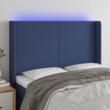 The Living Store led posteljno vzglavje modro 147x16x118/128 cm blago - led vzglavje, (21418627) Cene