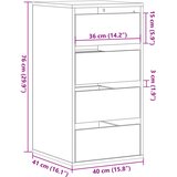  Kutna komoda s ladicama bijela 40x41x76cm od konstruiranog drva | shoptok.hr