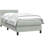 Box Spring krevet s madracem svijetlo sivi 80x220 cm samt | shoptok.hr