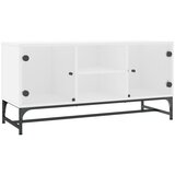 Maison Chic TV omarica - TV stojalo - Televizijska omarica s steklenimi vrati bela 102x37x50 cm, (21699059) Cene