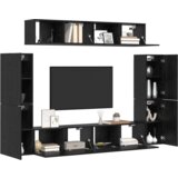vidaXL Set TV komoda s policom s pohranom s vratima 8 pcs Crni hrast 80 x 30 x 30.5 cm | shoptok.hr