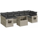 vidaXL Vrtna sedežna garnitura 8-delna z blazinami sv. siv poli ratan, (21782925) | Shoptok.si