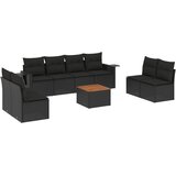  9-dijelni set vrtnih sofa s jastucima crni od poliratana | shoptok.hr