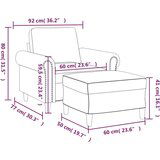 vidaXL Fotelja s tabureom krem 60 cm baršunasta | shoptok.hr