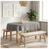 vidaXL Klobučevina za mizo Ovalna Svetlo siva 130 x 180 cm Poliester u