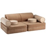 Wigiwama Smeđi dječji kauč od samta 132 cm Settee – Cijene