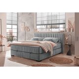 MID.YOU POSTELJA Z VZMETNICO 180 cm x 200 cm , tekstil, leseni material antracit | Shoptok.si