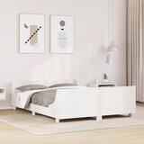  The Living Store Posteljni okvir brez vzmetnice bel 135x190 cm trdna borovina - Posteljni Okvir, (21524598) | Shoptok.si
