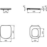 Ideal Standard T3529V3 Tesi WC deska s počasnim zapiranjem "Soft Close" črna | Shoptok.si