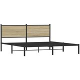  The Living Store Kovinski posteljni okvir brez vzmetnice sonoma hrast 160x200 cm - Posteljni Okvir, (21527445) | Shoptok.si