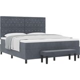  Postelja z vzmetnico z vzmetnico Temno siva 180 x 200 cm Žamet, (5000125941) | Shoptok.si