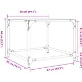  Stolići s prozirnom staklenom površinom 2 kom 50x50x40 cm čelik | shoptok.hr
