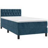  box spring s madracem LED tamnoplavi 100x200 cm baršun | shoptok.hr
