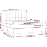  Krevet box spring s madracem LED svjetlosivi 160x200 cm tkanina | shoptok.hr