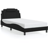Maison Chic Posteljni okvir - Enojna postelja - Postelja za odrasle z vzglavjem črn 100x200 cm umetno usnje-J9404, (21774563) | Shoptok.si