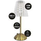  LED stona lampa ELBA, dodirna i prigušiva, punjiva, LED/1,6W/800 mAh, zlatna/prozirna | Eponuda.com