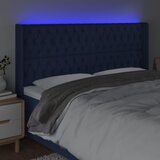  LED uzglavlje plavo 203 x 16 x 118/128 cm od tkanine | shoptok.hr