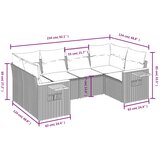  6-dijelni set vrtnih sofa s jastucima crni od poliratana | shoptok.hr
