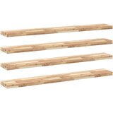 vidaXL Plutajuće police 4 kom 140x20x4 cm Neobrađeno puno drvo akacije - Prirodna 140 x 20 x 4 cm 4 1 Cijene
