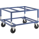 Kongamek transportni voziček za palete KM222, dxšxv 1200 x 1000 x 655 - 830 mm, modre barve, 2 vrtljivi in 2 fiksni kolesi Cene