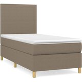  Krevet s oprugama i madracem smeđesivi 90x190 cm od tkanine | shoptok.hr