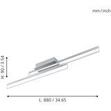 Eglo palmital stropna/zidna/2, led, 2x10w, 2x1300lm, ip44, krom/prozirna | shoptok.hr
