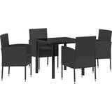  Vrtni set za objed 5 kom. Crna poliratan | shoptok.hr