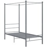 The Living Store Posteljni okvir z ogrodjem za baldahin siv kovinski 90x200 cm - Posteljni Okvir, (21492183) | Shoptok.si