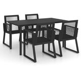  5-dijelni vrtni blagovaonski set od PVC ratana crni | shoptok.hr
