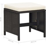 vidaXL Vrtni stolčki 4 kosi z blazinami poli ratan črni | Shoptok.si