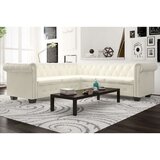 vidaXL Chesterfield kotna sedežna garnitura umetno usnje bela | Shoptok.si