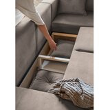 Miuform Svjetlo smeđa sklopiva kutna garnitura od samta (s desnim kutom/u obliku slova "U") Lazy Lukka – | shoptok.hr