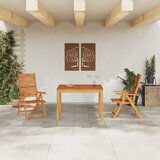  Vrtni set za objed 3 kom. Smeđa Čvrsto drvo akacije 110 x 110 x 75 cm | Shoptok.si